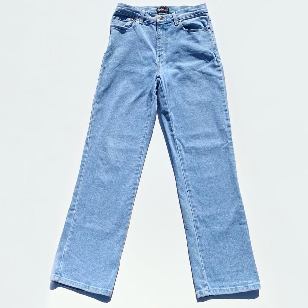 Style & Co. Light Blue Denim High-Rise Mom Jeans Womans 6, 28" Summer Y2K School